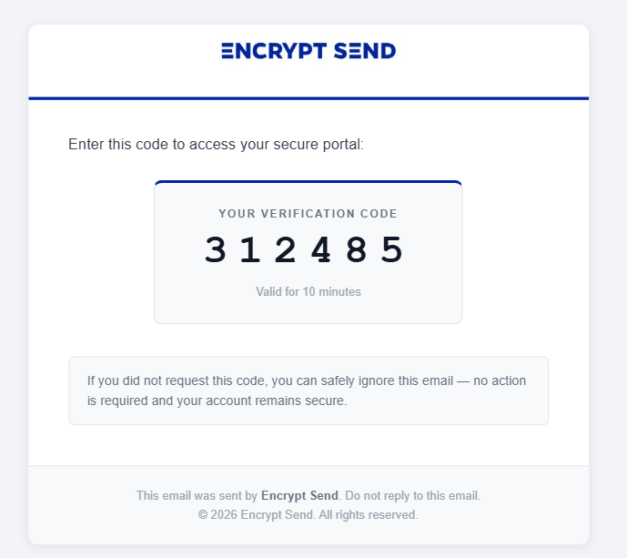 One-time email verification code