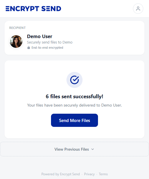 Encrypted file transfer confirmation